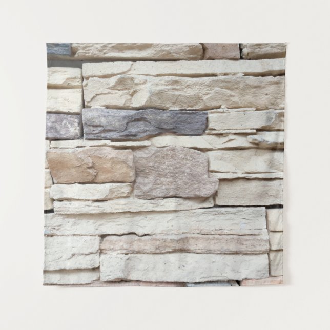 Pattern of Modern stone Brick Wall Surfaced backgr Wandteppich (Vorderseite)