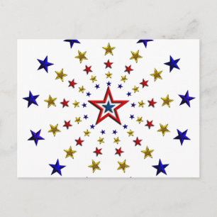 Pattern of Patriotic Stars Postkarte