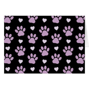 Pattern of paws, Dog paws, Lilac paws, Hearts