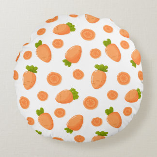 Pattern of small carrots and slices rundes kissen