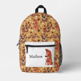 PATTERN-PATTERN-PALETTENDRUCKER UND HUNDENKNOCHEN BEDRUCKTER RUCKSACK