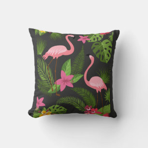 Pattern Peacock Pink mit Blume T - Shirt Kissen
