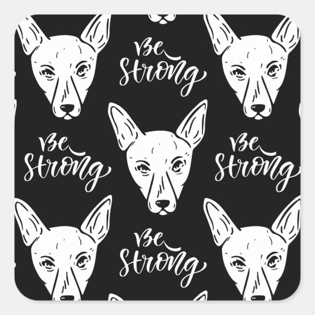 Pattern Pets Starke Hunde Lover Quadratischer Aufkleber (Vorderseite)