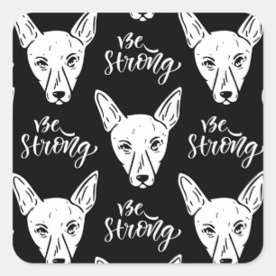 Pattern Pets Starke Hunde Lover Quadratischer Aufkleber