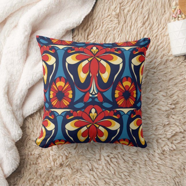 pattern red blue rose catholic  kissen (Decke)