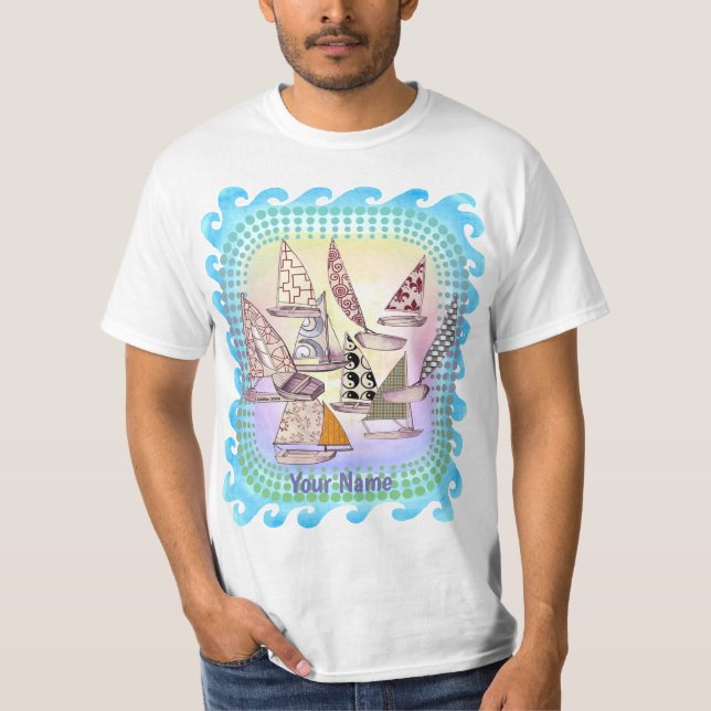 Pattern Sailboote T - Shirt (Vorderseite)