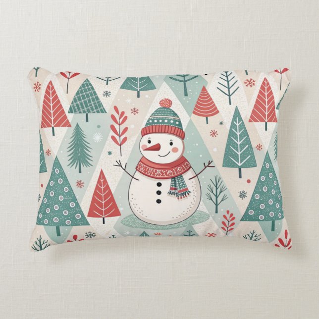 Pattern Scandinavian Snowman Dekokissen (Vorderseite)