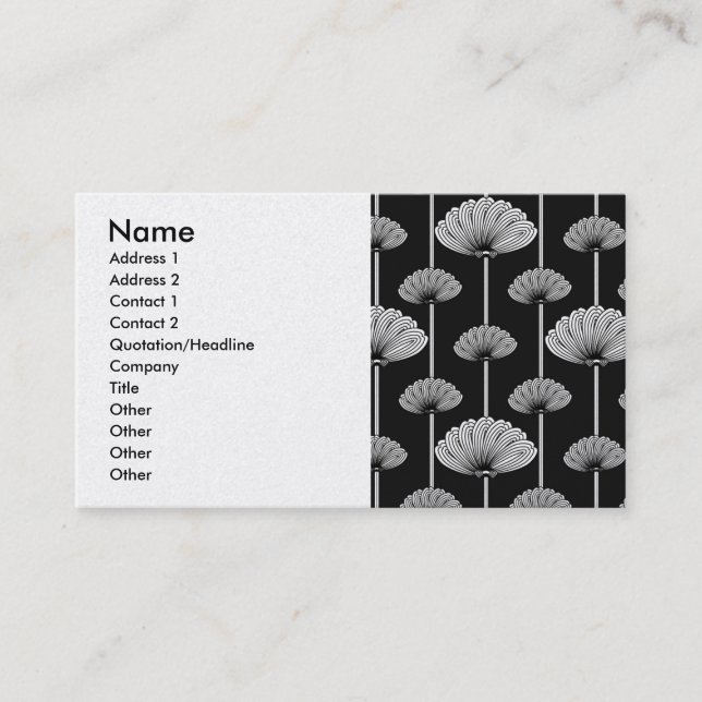 pattern_secbw, Name, Adresse 1, Adresse 2, Kont... Visitenkarte (Vorderseite)