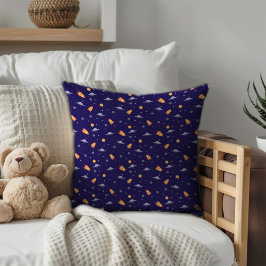 Pattern space lavender orange dark blue kissen