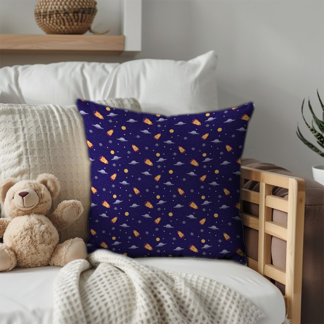 Pattern space lavender orange dark blue kissen (Pattern space lavender orange dark blue throw pillow.)