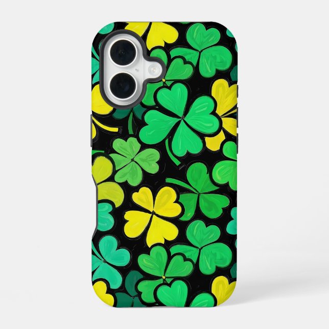 Pattern St. Patrick's Day Clowers  iPhone 16 Hülle (Rückseite)