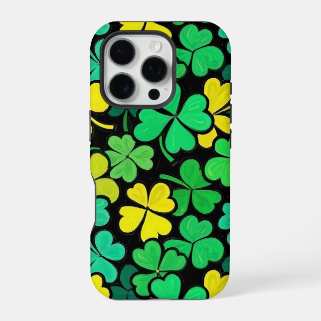 Pattern St. Patrick's Day Clowers  iPhone 16 Pro Hülle (Rückseite)