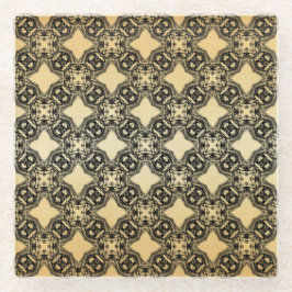 Pattern-Untersetzer aus Schwarz und Tan Diamond Glasuntersetzer
