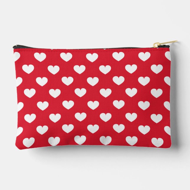 Pattern Valentine Background With Hearts Love      Zubehörtasche (Rückseite)