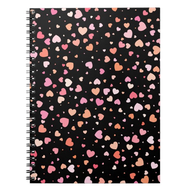 Pattern Valentine's 2023 Hintergrund mit Herz Notizblock (Vorderseite)
