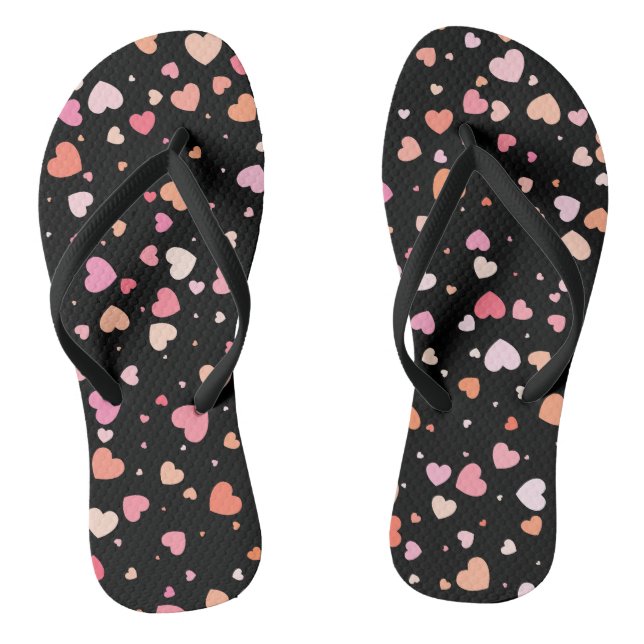 Pattern Valentine's 2024 Hintergrund mit Herz Flip Flops (Fußbett)