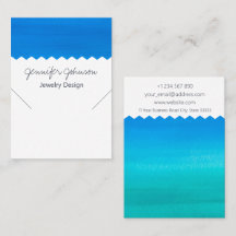 Pattern Watercolor Blue Necklack Display Card