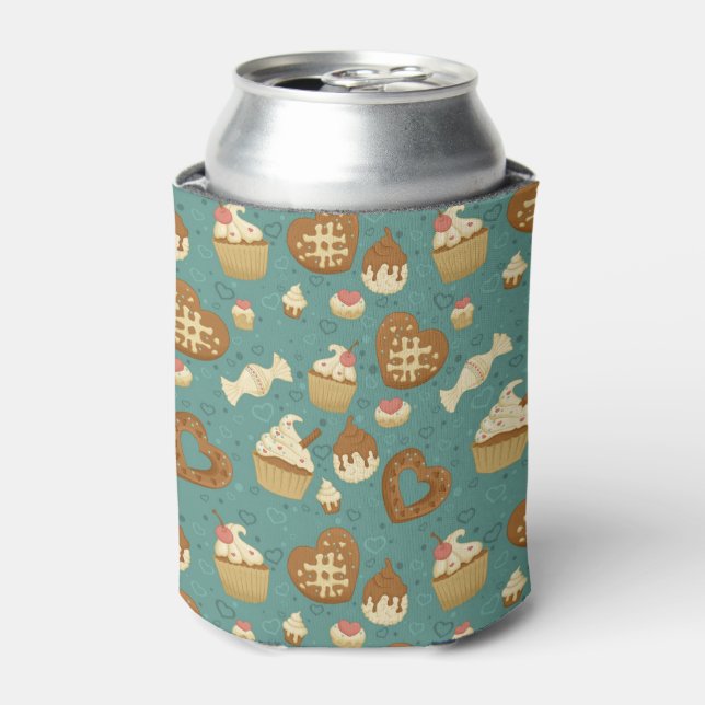 Pattern with cupcakes and candies dosenkühler (Kanne Vorderseite)