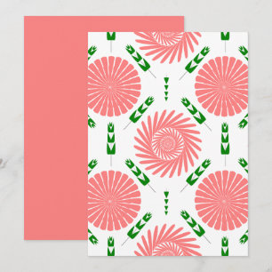  pattern with pink flowers   einladung