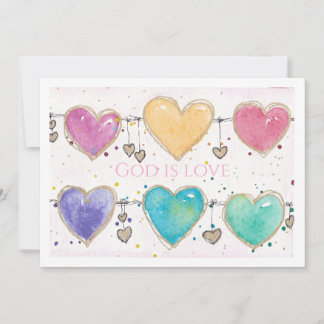 Patterned Hearts Valentine Notecard Invitation Einladung