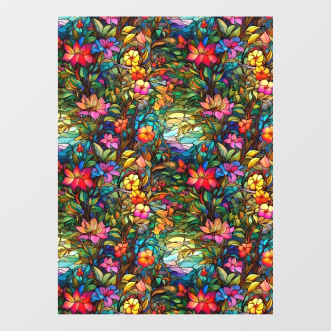 Patternfenster aus festem Glas, florfarblos, nahtl Fensteraufkleber (Blatt)