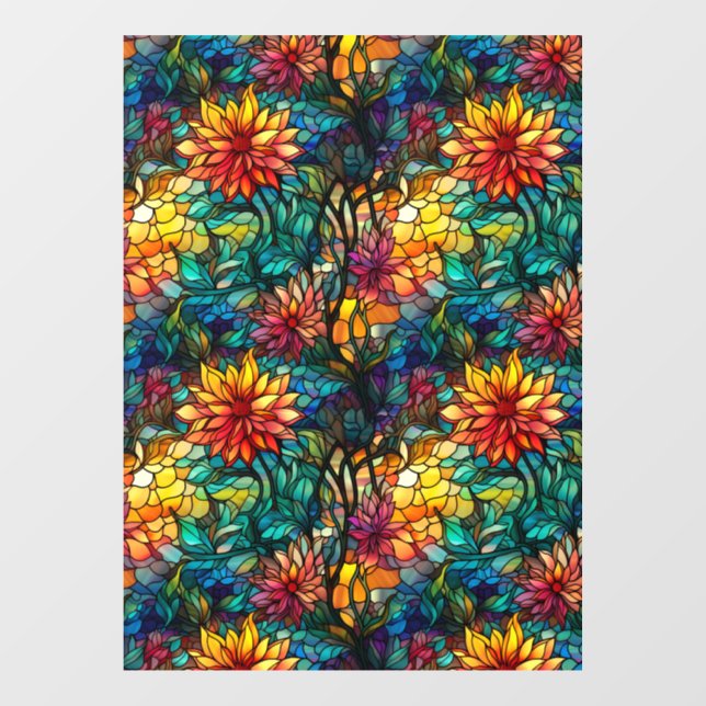 Patternfenster aus festem Glas, florfarblos, nahtl Fensteraufkleber (Blatt)