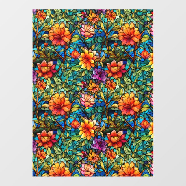 Patternfenster aus festem Glas, florfarblos, nahtl Fensteraufkleber (Blatt)