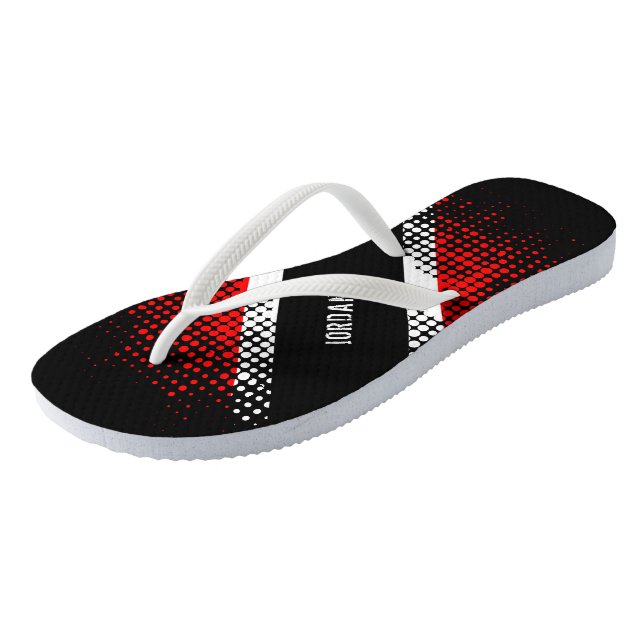 Patternflagge Trinidad und Tobago Dot (Ihr Name) Flip Flops (Schrägansicht)