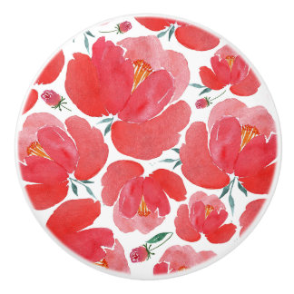 Patternknoten und -pulte der roten Blume Keramikknauf