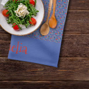 Patternrot-gelbe Mini-Wildblume Geschirrtuch