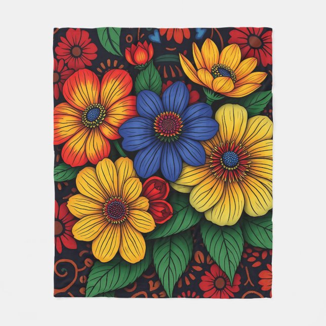 Patterns der afrikanischen Stammesflora Fleecedecke (Vorderseite)