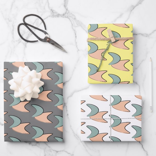 Patternspulpapier für hintere Atomklemmen Geschenkpapier Set (Vorderseite)