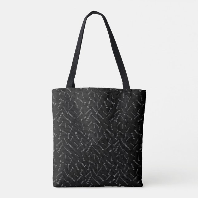 Patterntasche mit schwarzem Schraubenmuster Tasche (Rückseite)