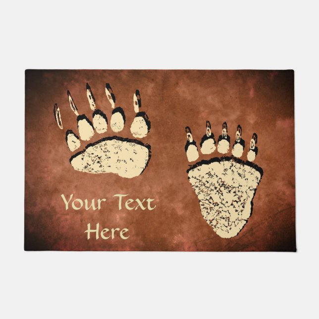 Pattes d'ours sur le brun - 24"" tapis de porte (Devant)
