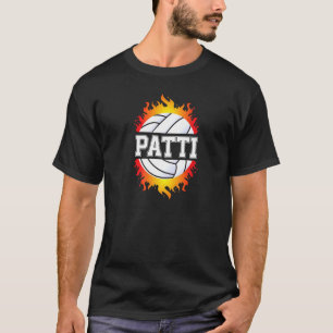Patti Name Volleyball Player Girls Ball and Net Sp T-Shirt