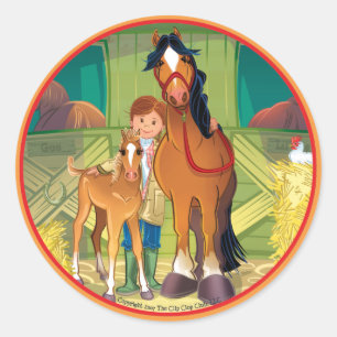 Patti & Pokey Runder Aufkleber