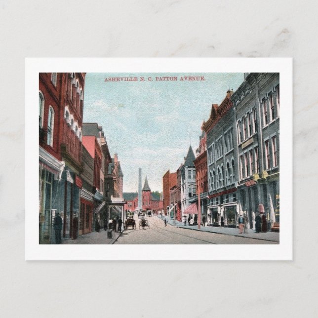 Patton Ave., Asheville, North Carolina Vintag Postkarte (Vorderseite)