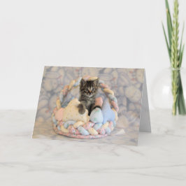 Patton's Osterkorbkarte - Katze / Kätzchen Feiertagskarte