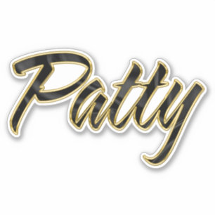 Patty noir or Lettre Autocollant Sticker