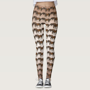 Pâturage Chevaux Brown Leggings animaux