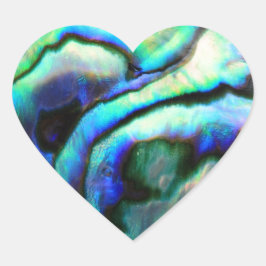 Paua Abalone-Detail Herz-Aufkleber