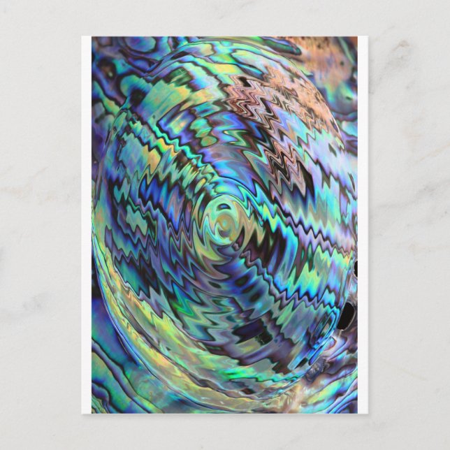 Paua abalone Muscheln Blau-grünes abstraktes Desig Postkarte (Vorderseite)