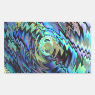 Paua abalone Muscheln Blau-grünes abstraktes Desig Rechteckiger Aufkleber