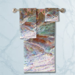 Paua Black Abalone schöne neuseeländische Muschel Badhandtuch Set