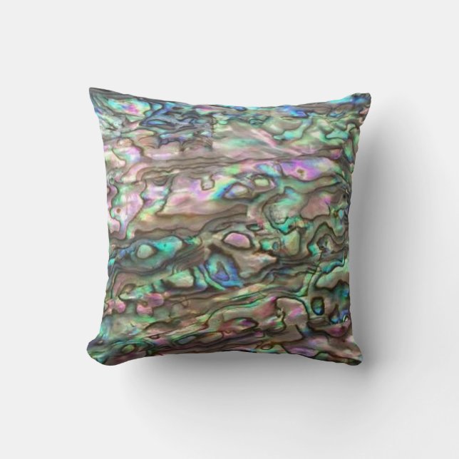 Paua Muschel Abalone Naturpolster Kissen (Vorderseite)