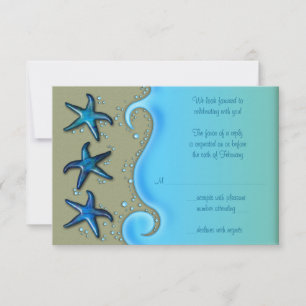 Paua-Schalen-Seestern-Hochzeit-Antwort RSVP-Karte RSVP Karte