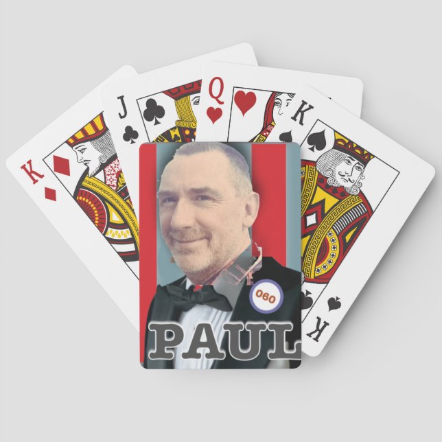Paul Birthday Image - 60 6 cm Runder Abzeichen Squ Spielkarten (Rückseite)