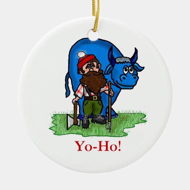 Paul- Bunyan oder Holzfäller-Weihnachtsverzierung Keramikornament (Vorne)