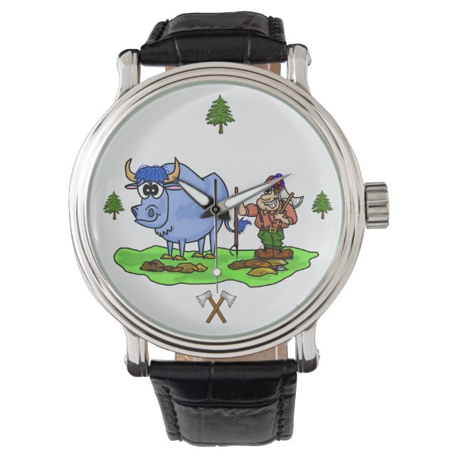 Paul Bunyan und Babe die Blue Ox Watch Ver. 2 Armbanduhr (Vorderseite)