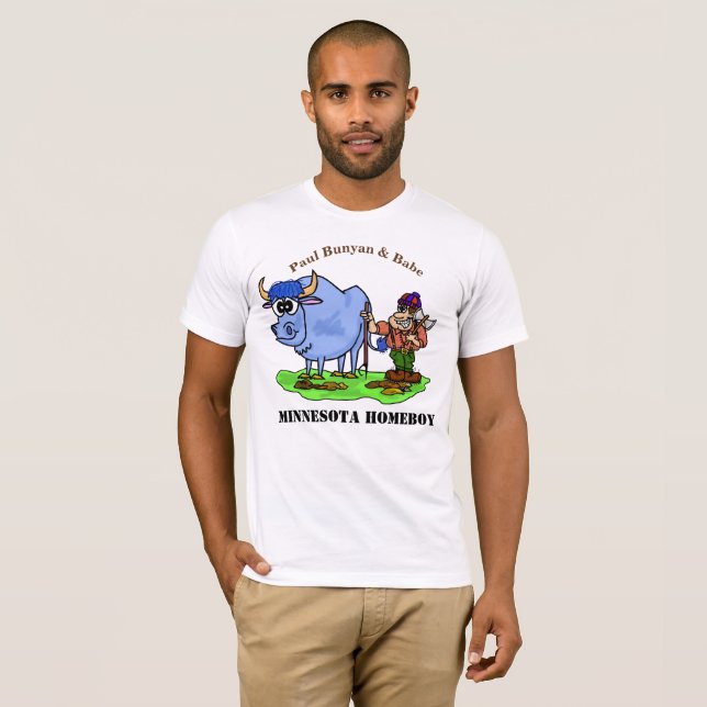 Paul Bunyan und Babe Minnesota Homeboy T - Shirt (Vorne ganz)